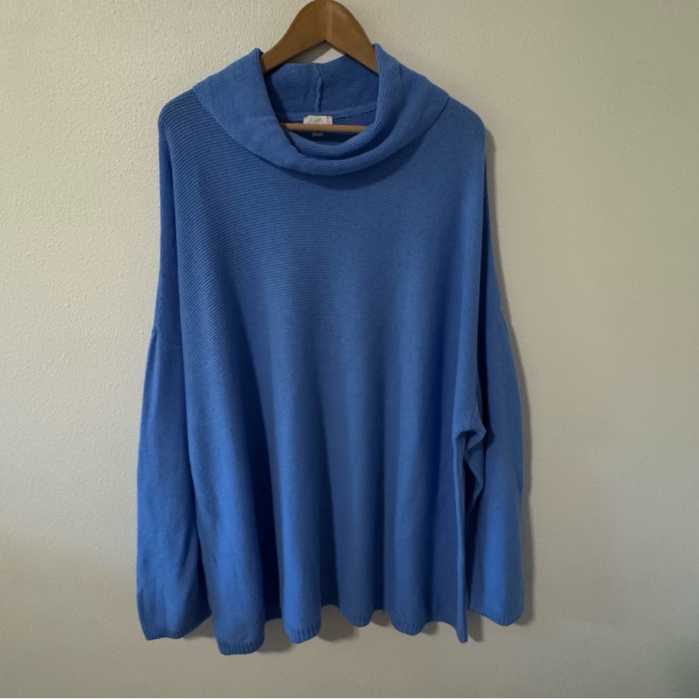 J Jill Slouchy Cowl Neck Pullover Sweater Cotton Blend Relaxed Fit-4X